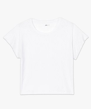 Tee-shirt femme à manches courtes façon dentelle anglaise vue4 - GEMO(FEMME PAP) - GEMO