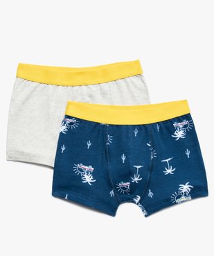 Boxer garçon en coton stretch motif cactus (lot de 2) vue1 - GEMO (ENFANT) - GEMO
