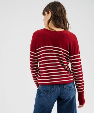 Gilet rayé en maille fluide et douce femme vue5 - GEMO 4G FEMME - GEMO