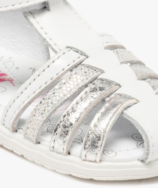 Sandales bébé fille en cuir avec brides métallisées - Bopy vue6 - BOPY - GEMO