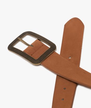 Ceinture femme toucher velours à grosse boucle rectangulaire vue2 - GEMO (ACCESS) - GEMO