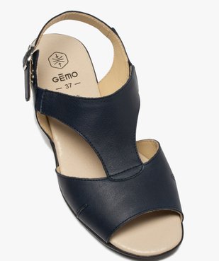 Sandales femme confort en cuir avec petit talon vue5 - GEMO (CONFORT) - GEMO
