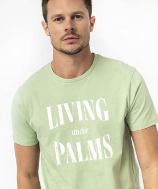 Tee-shirt manches courtes à message homme vue2 - GEMO 4G HOMME - GEMO