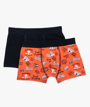 Lot de 2 boxers en coton stretch avec motifs vue1 - GEMO (JUNIOR) - GEMO