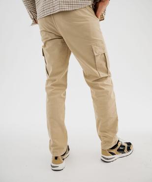 Pantalon cargo loose coloris unique homme vue3 - GEMO 4G HOMME - GEMO