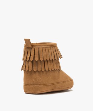 Chaussons bébé fille unis style boots à franges vue4 - GEMO 4G BEBE - GEMO
