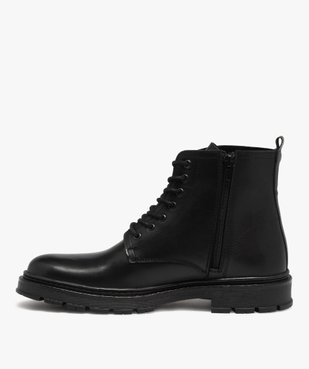 Boots homme dessus cuir uni et semelle crantée vue3 - Nikesneakers(URBAIN) - Nikesneakers