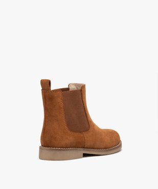 Boots fille unies style Chelsea en suédine vue4 - GEMO (ENFANT) - GEMO