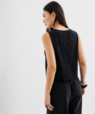 Débardeur en coton ajouré et jersey femme  vue3 - GEMO(FEMME PAP) - GEMO