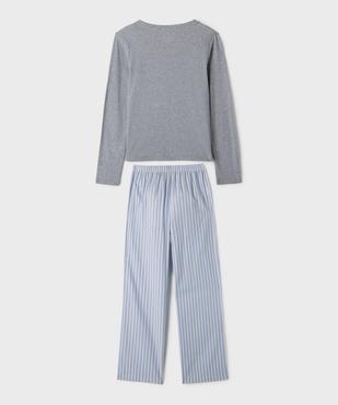Pyjama avec pantalon rayé fille vue4 - GEMO (JUNIOR) - GEMO