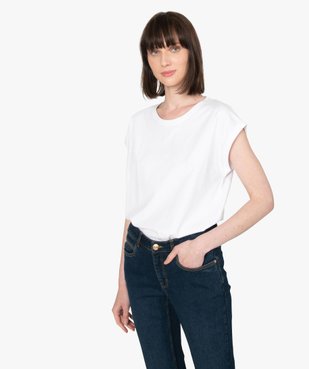 Tee-shirt femme à manches courtes à revers  vue1 - GEMO(FEMME PAP) - GEMO