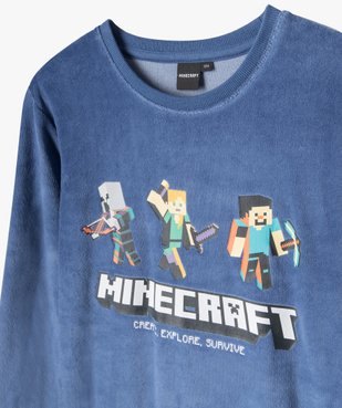 Pyjama en velours avec motif sur le buste garçon - Minecraft vue2 - MINECRAFT - GEMO