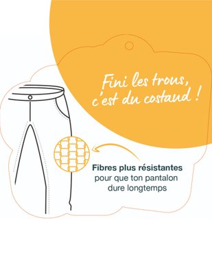 Jean résistant avec surpiqûres aux genoux bébé garçon vue3 - GEMO(BEBE DEBT) - GEMO