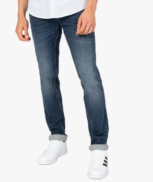 Jean homme coupe Slim délavé plissé sur les cuisses vue1 - GEMO C4G HOMME - GEMO