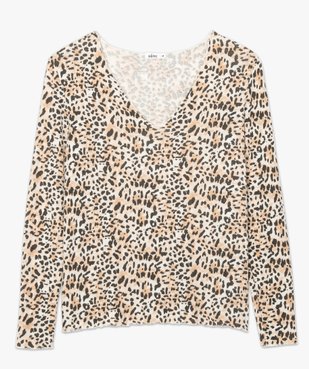 Tee-shirt femme en maille avec motifs tachetés vue4 - GEMO(FEMME PAP) - GEMO