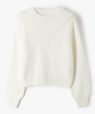 Pull fille à grosse maille et perles vue2 - GEMO (JUNIOR) - GEMO