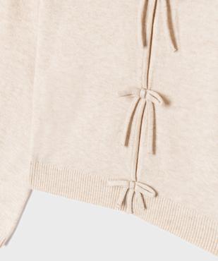 Pull gilet avec noeud sur l’avant fille  vue2 - GEMO (JUNIOR) - GEMO