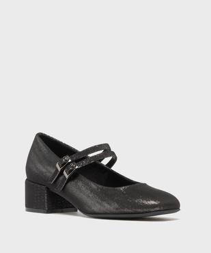 Escarpins pailletés à double bride et bout carré femme vue3 - FOLLOW ME - GEMO