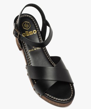 Sandales femme unies à talon imitation bois vue5 - GEMO(URBAIN) - GEMO