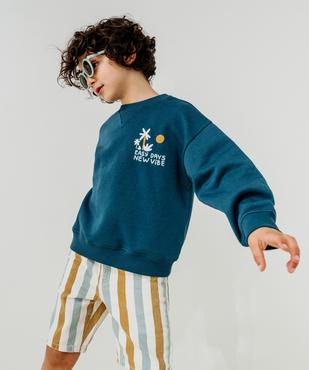 Bermuda skater en coton délavé et rayé garçon vue5 - GEMO 4G GARCON - GEMO