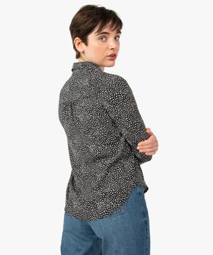 Chemise femme imprimée à manches longues vue3 - GEMO 4G FEMME - GEMO