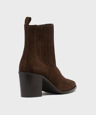 Boots à talon dessus cuir suédé femme - Tanéo vue4 - TANEO - GEMO