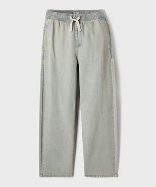 Jean regular à taille élastiquée en coton fin délavé garçon vue1 - GEMO (JUNIOR) - GEMO
