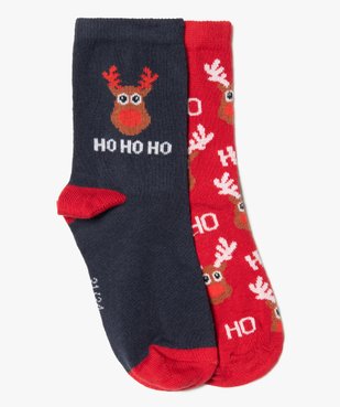 Chaussettes garçon tige haute motif rennes de Noël (lot de 2) vue1 - GEMO (ENFANT) - GEMO