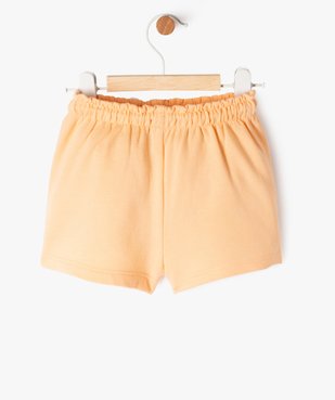 Short avec taille élastique froncée bébé fille vue3 - GEMO(BEBE DEBT) - GEMO