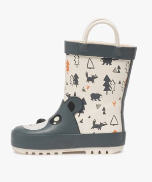 Bottes de pluie garçon motif ours en relief et anses vue3 - GEMO(BEBE DEBT) - GEMO