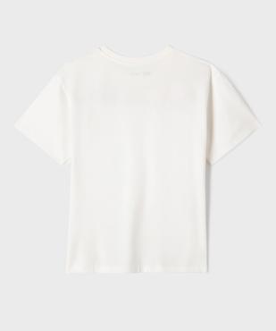 Tee-shirt manches courtes en jersey de coton imprimé graphique fille vue3 - GEMO 4G FILLE - GEMO