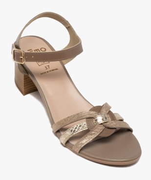 Sandales femme à talon carré et brides métallisées vue5 - Nikesneakers(URBAIN) - Nikesneakers