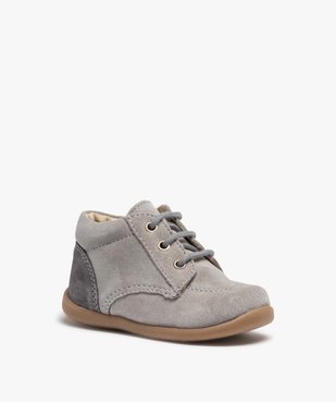 Chaussures de marche bébé en cuir bicolores vue2 - GEMO(BEBE DEBT) - GEMO