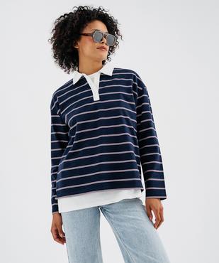 Polo manches longues à rayures homme vue4 - GEMO 4G FEMME - GEMO