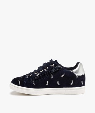 Baskets fille dessus cuir avec motifs plumes vue3 - GEMO (ENFANT) - GEMO