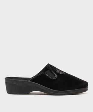 Chaussons mules dessus velours avec talon compensé femme vue1 - G'FLEX - GEMO