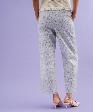 Pantalon en coton stretch fleuri coupe droite vue1 - GEMO(FEMME PAP) - GEMO