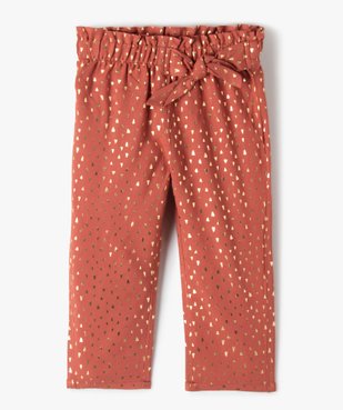 Pantalon bébé fille fluide à motifs et ceinture élastique vue1 - GEMO C4G BEBE - GEMO