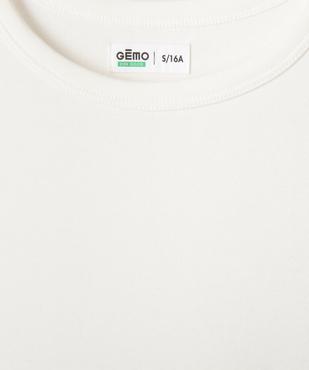 Tee-shirt col rond uni fille vue2 - GEMO 4G FILLE - GEMO