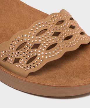 Sandales à talon compensée et bride ajourée à strass femme vue6 - VALENTINA BALDA - GEMO