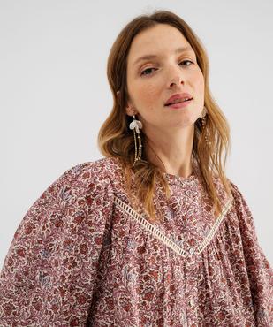 Blouse ample en voile de coton imprimé femme vue2 - GEMO 4G FEMME - GEMO