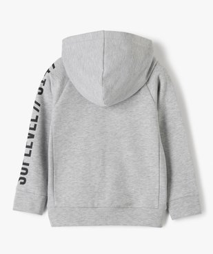 Sweat garçon zippé à capuche et jeux de côtes vue4 - GEMO (ENFANT) - GEMO