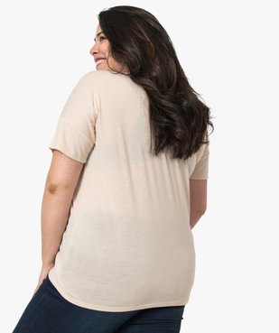 Tee-shirt femme loose à manches courtes et imprimé vue3 - GEMO (G TAILLE) - GEMO