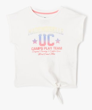 Tee-shirt fille loose avec nœud dans le bas - Camps United vue1 - CAMPS UNITED - GEMO