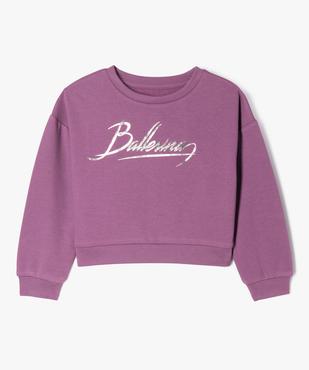 Sweat cropped imprimé brillant devant et dos fille vue2 - GEMO (ENFANT) - GEMO