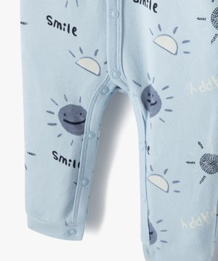 Pyjama bébé dors-bien à ouverture ventrale et motif soleils vue2 - GEMO(BB COUCHE) - GEMO