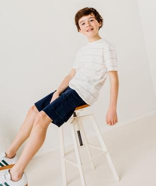 Bermuda cargo regular en coton avec taille ajustable garçon vue5 - GEMO (JUNIOR) - GEMO