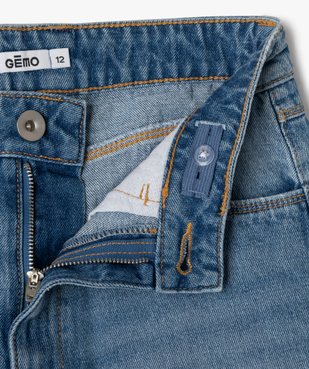 Short en jean délavé avec finitions sans coutures fille vue2 - GEMO 4G FILLE - GEMO