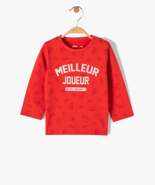 Tee-shirt bébé garçon à manches longues avec message vue1 - GEMO(BEBE DEBT) - GEMO