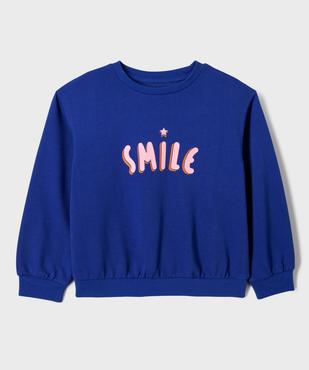Sweat ample avec inscription poitrine fille vue2 - GEMO 4G FILLE - GEMO